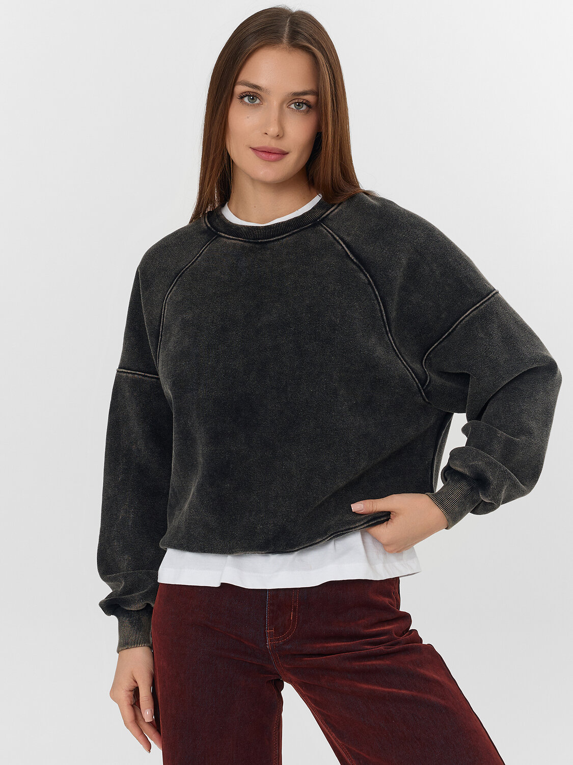 MARK FORMELLE Свитшот 575083 122778/1 ACID WASH черный