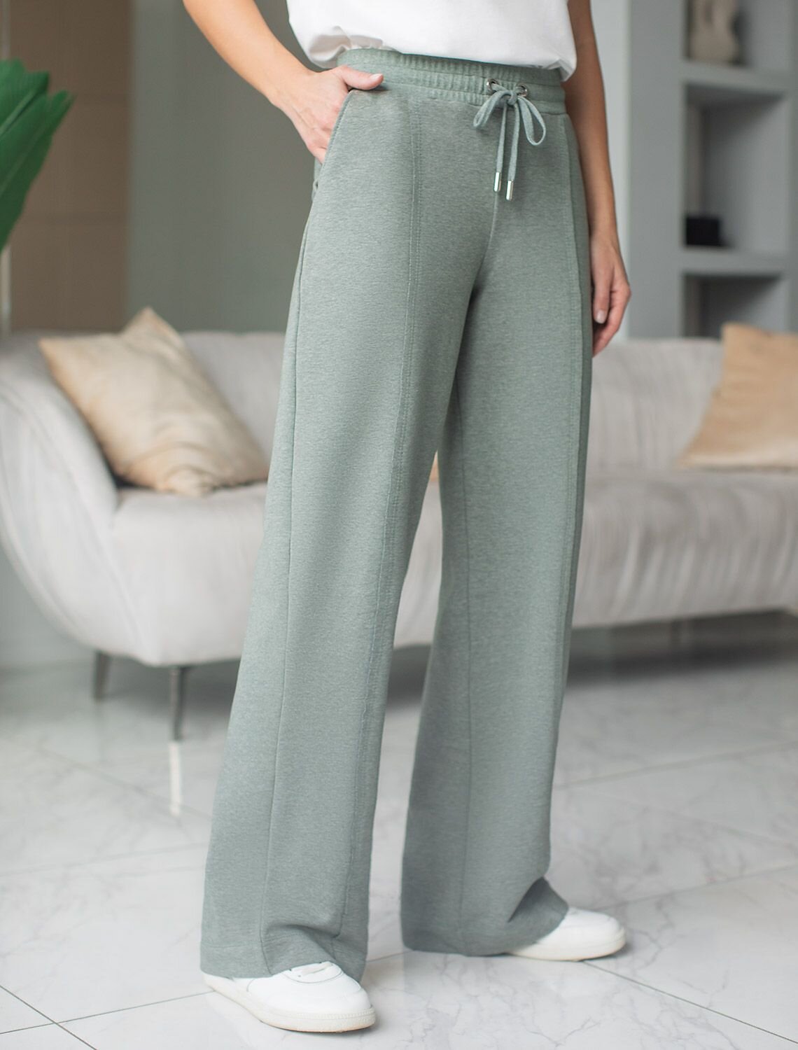 VILATTE Брюки 575108 D44.157 оливковый меланж