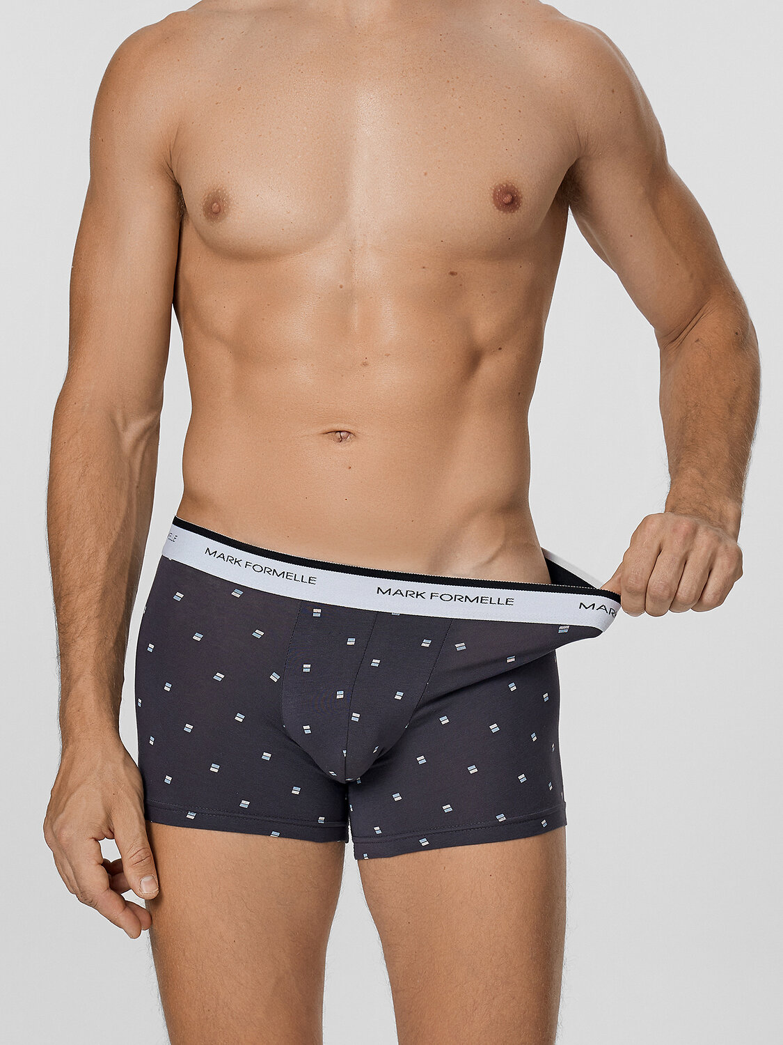 MARK FORMELLE Трусы 575109 411221-2 прямоугольники на т.сером +черный