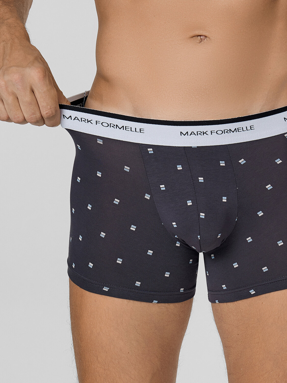 MARK FORMELLE Трусы 575109 411221-2 прямоугольники на т.сером +черный