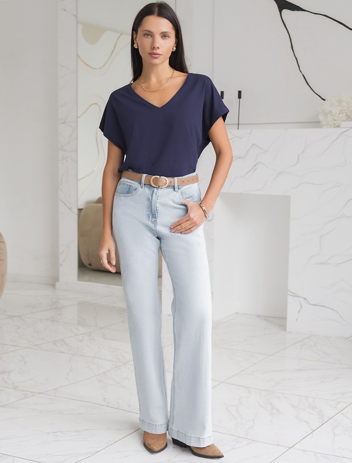 VILATTE Футболка 575112 D49.100 темно-синий