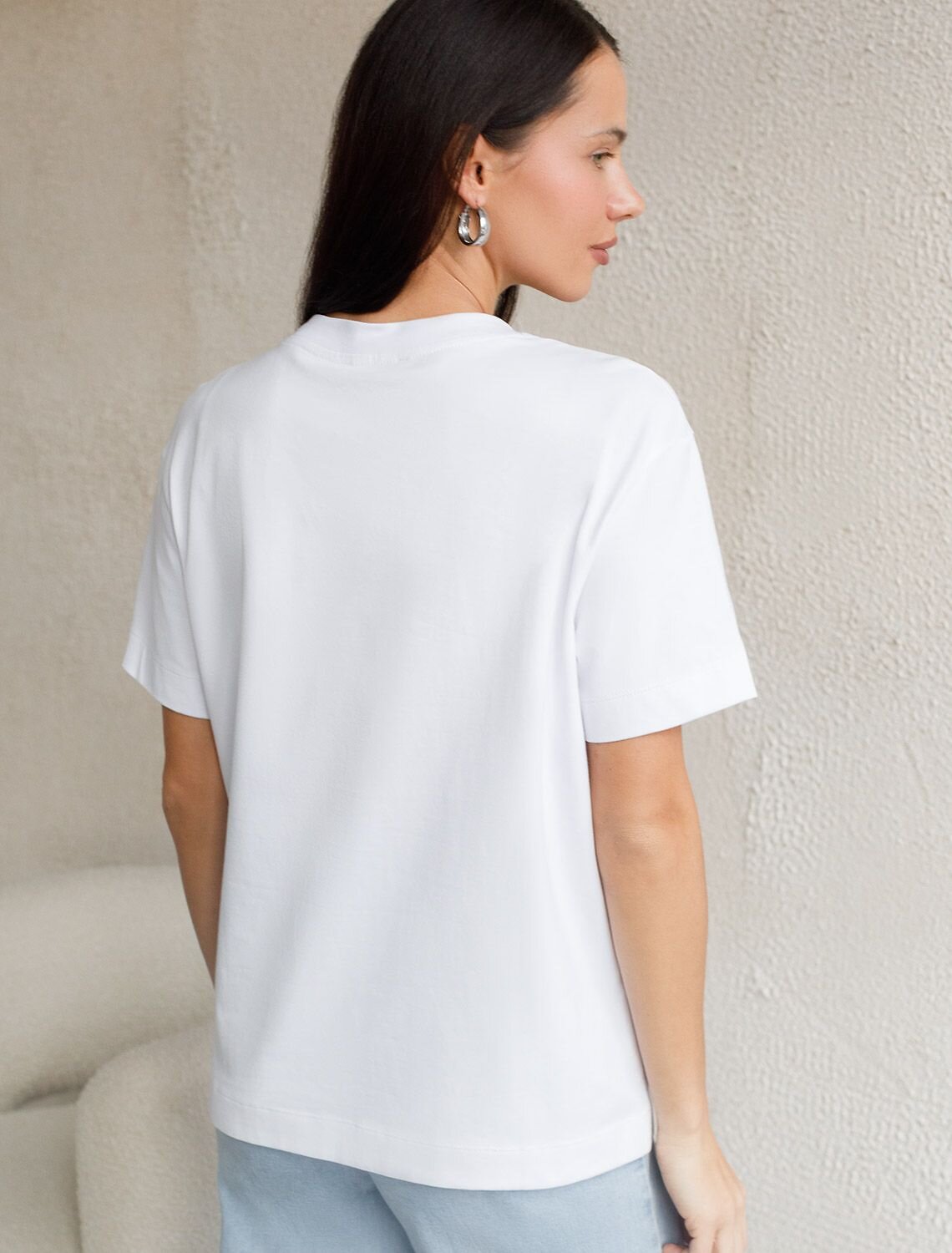 VILATTE Футболка 575139 D49.145 белый_flower_power