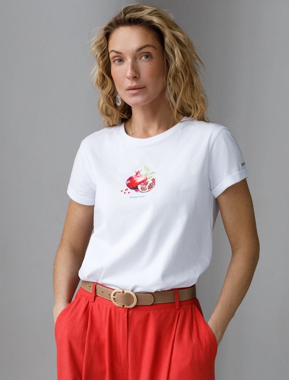 VILATTE Футболка 575148 D49.146 белый_pomegranate