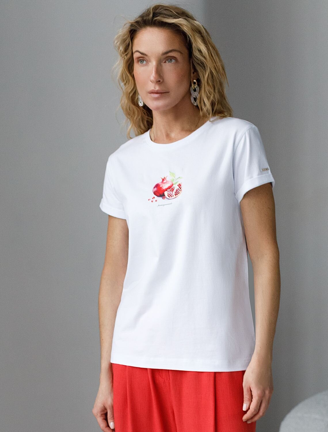 VILATTE Футболка 575148 D49.146 белый_pomegranate