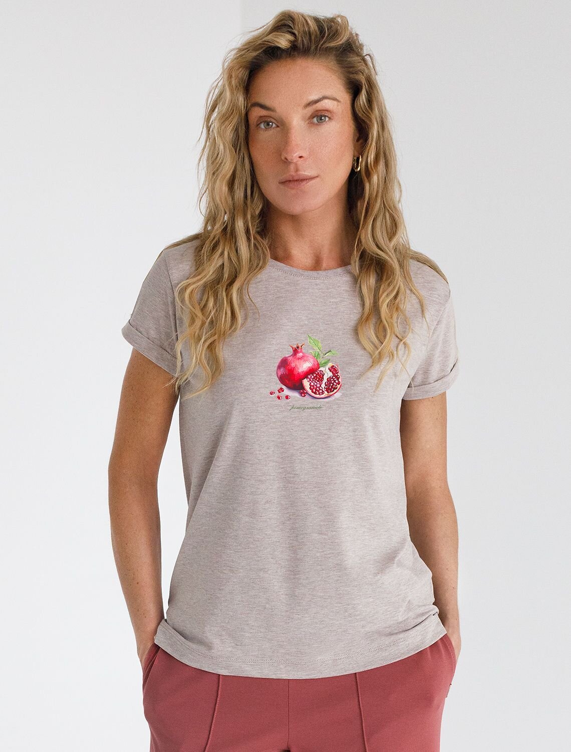 VILATTE Футболка 575149 D49.146 кофейный меланж_pomegranate