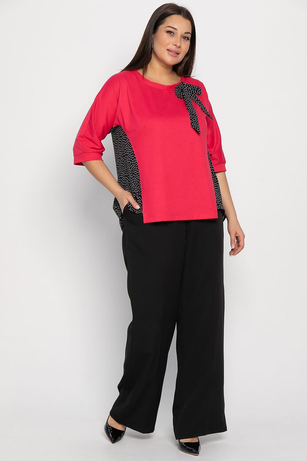 LT Collection Блуза 575308 Б14990-18М малиновый/черный