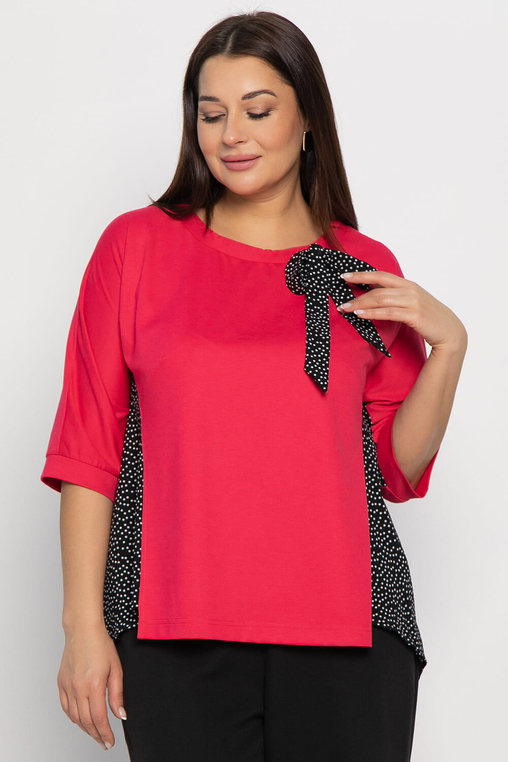 LT Collection Блуза 575308 Б14990-18М малиновый/черный