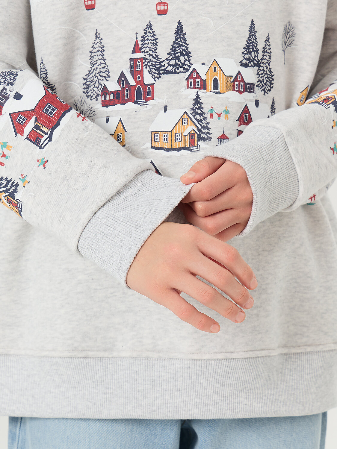 MARK FORMELLE Свитшот 575351 123437/1 серый меланж+печать3