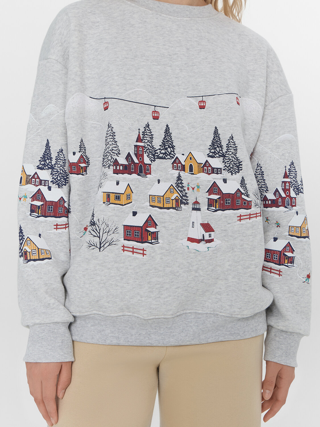 MARK FORMELLE Свитшот 575353 122887/1 серый меланж+печать