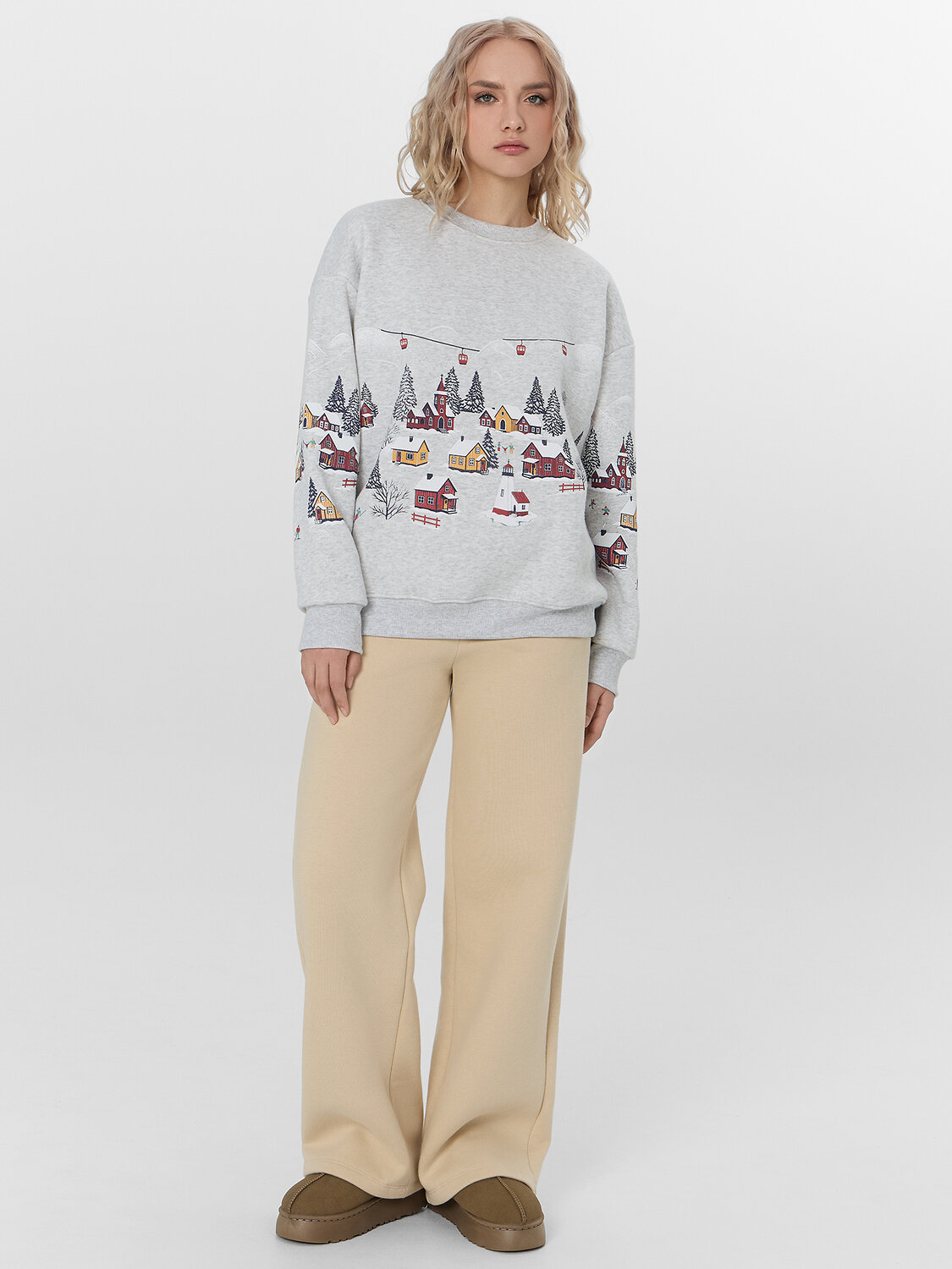 MARK FORMELLE Свитшот 575353 122887/1 серый меланж+печать