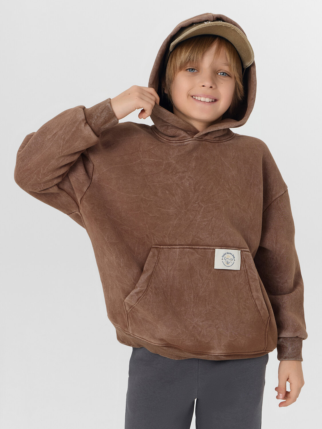 MARK FORMELLE Худи 575357 123416-1 ACID WASH коричневый