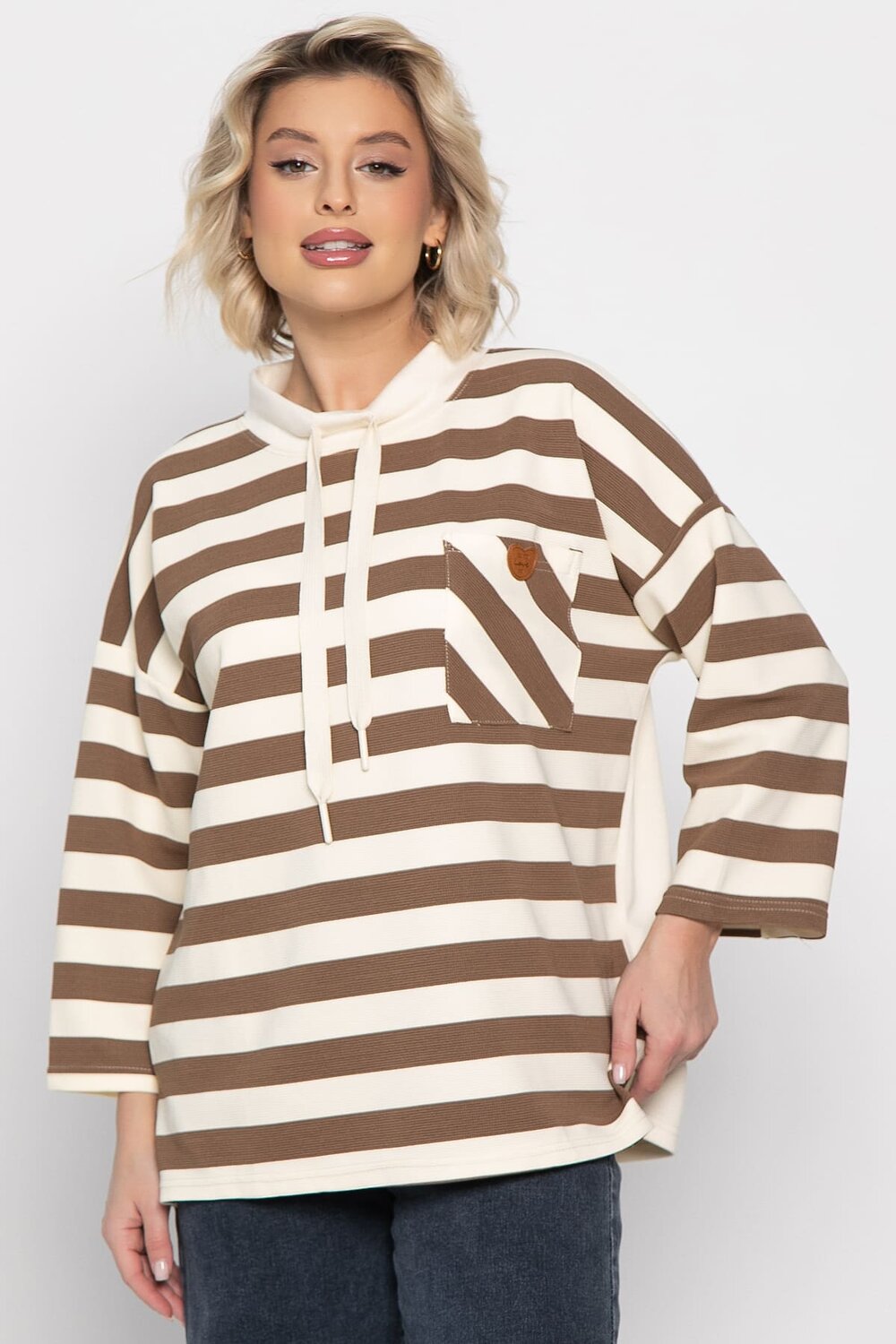 LT Collection Джемпер 575402 Б14959-18М бежевый/коричневый