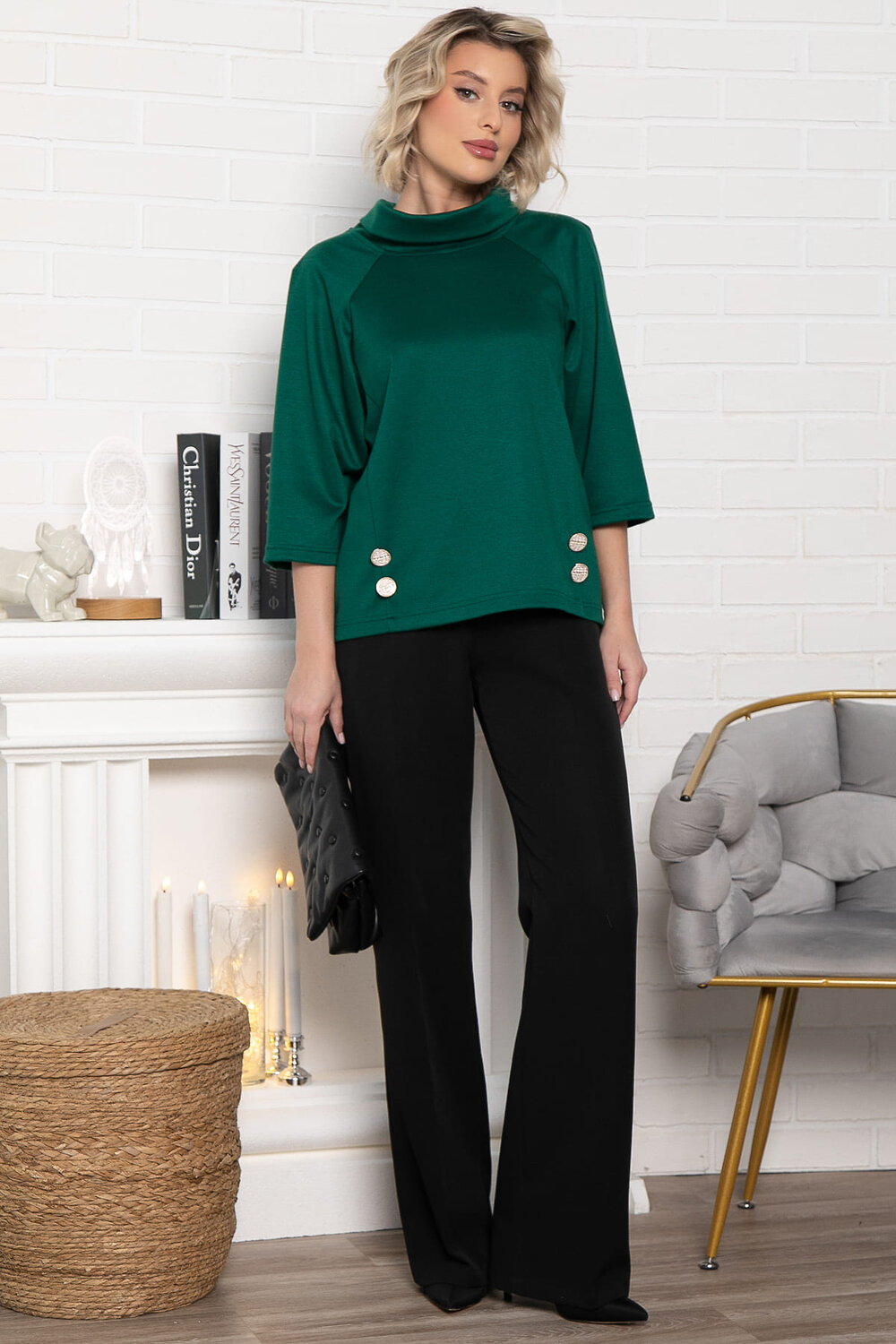 LT Collection Джемпер 575404 Б15002-18М зеленый