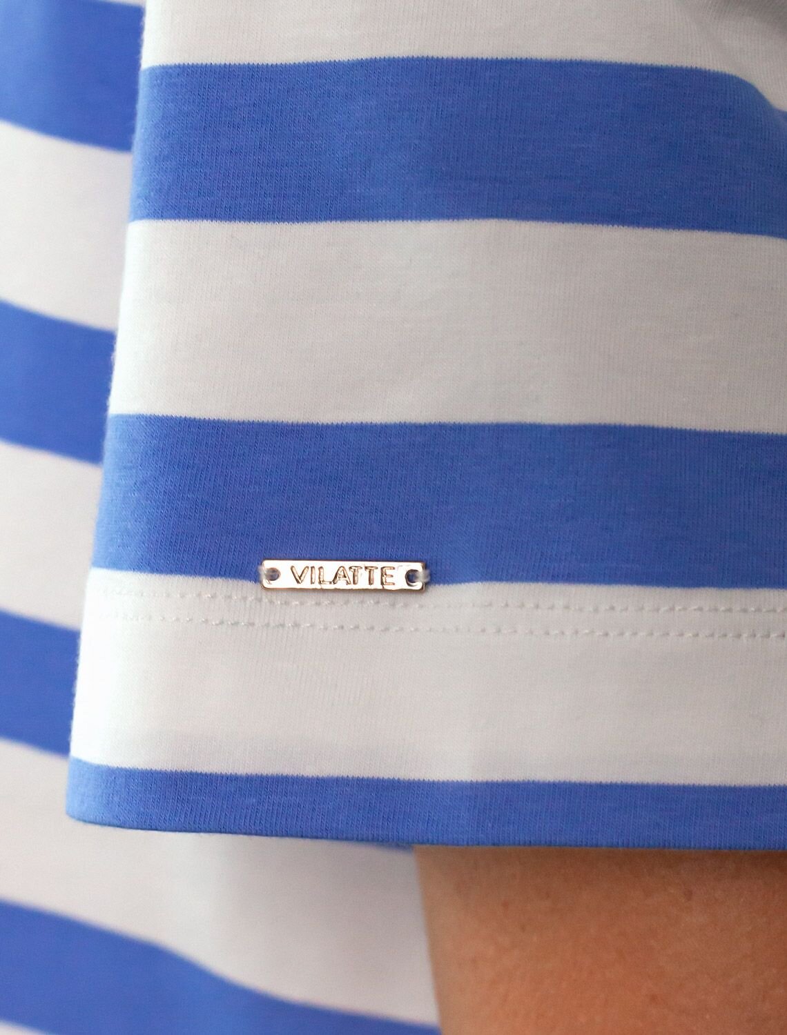 VILATTE Футболка 575413 D49.989 белый-васильковый