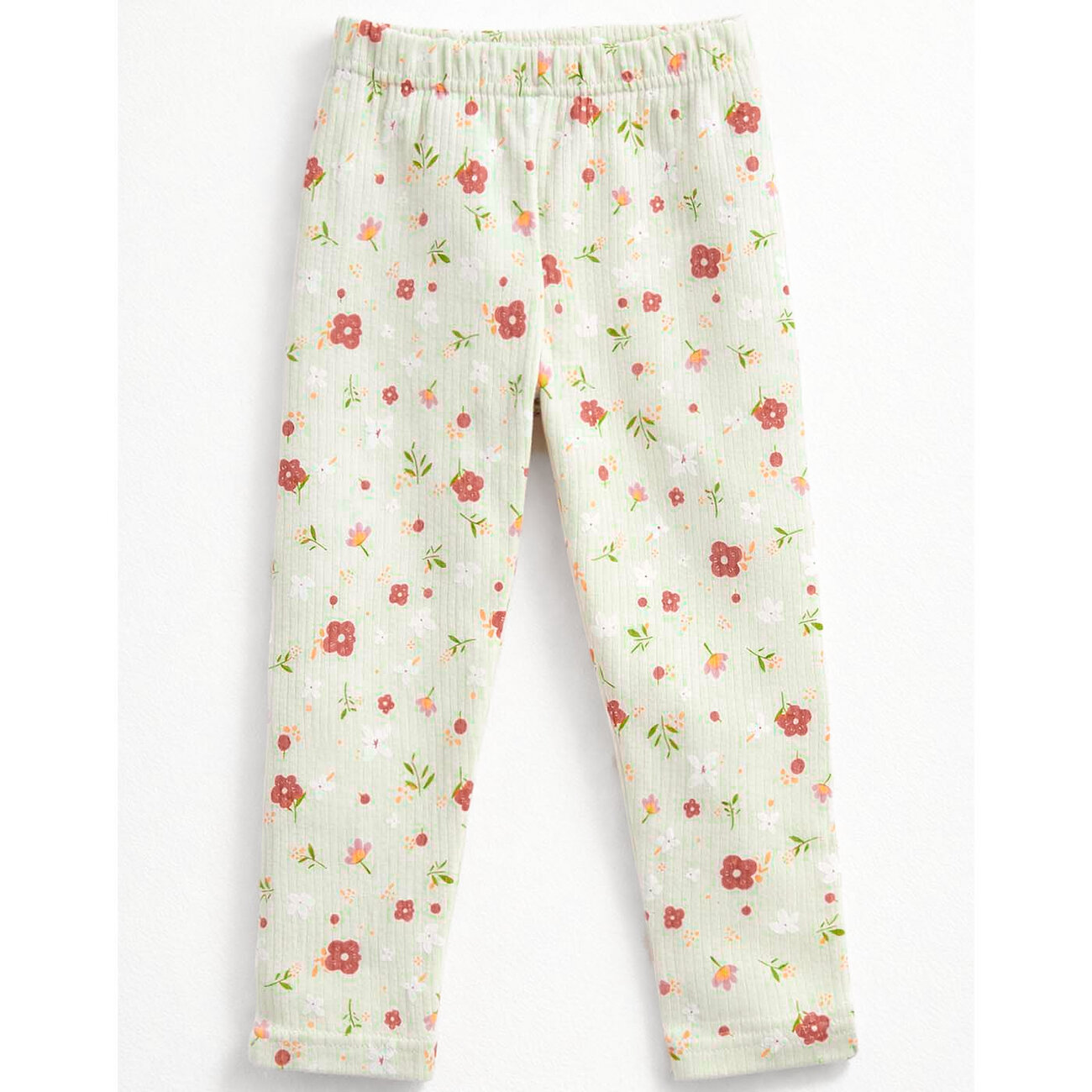 YOULALA Лосины 575414 1898700104 нежно-зеленый/цветы