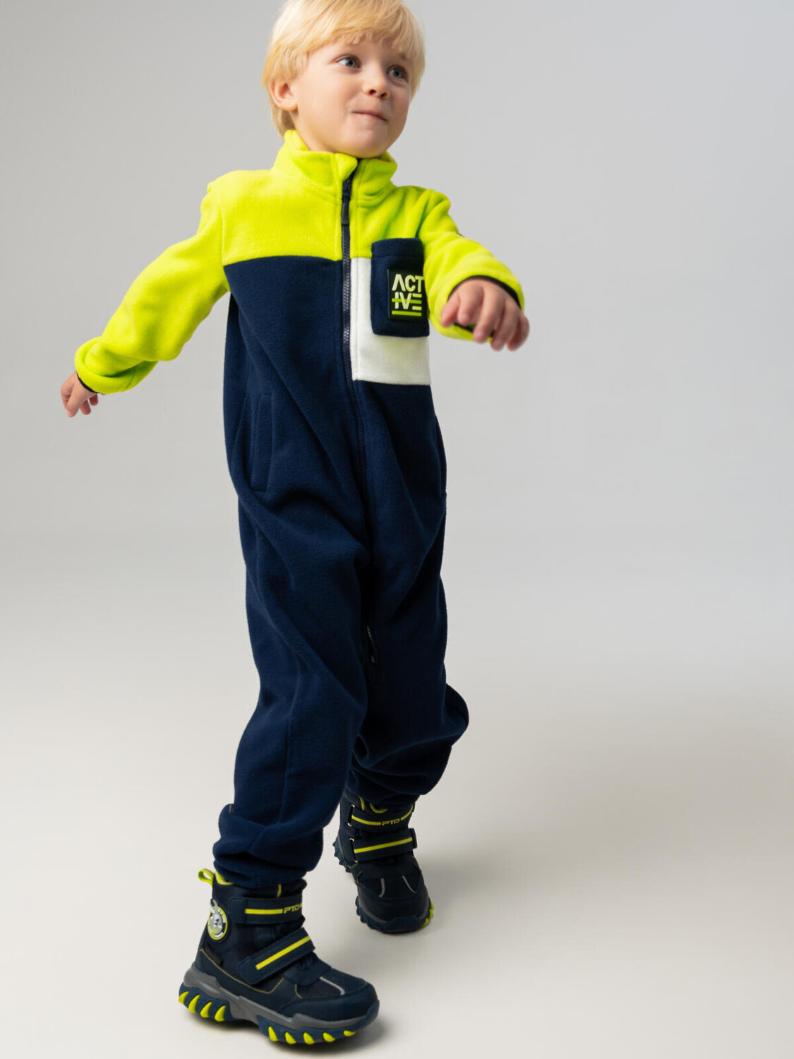 PLAYTODAY Комбинезон 575440 32512110 белый,зеленый,тёмно-синий