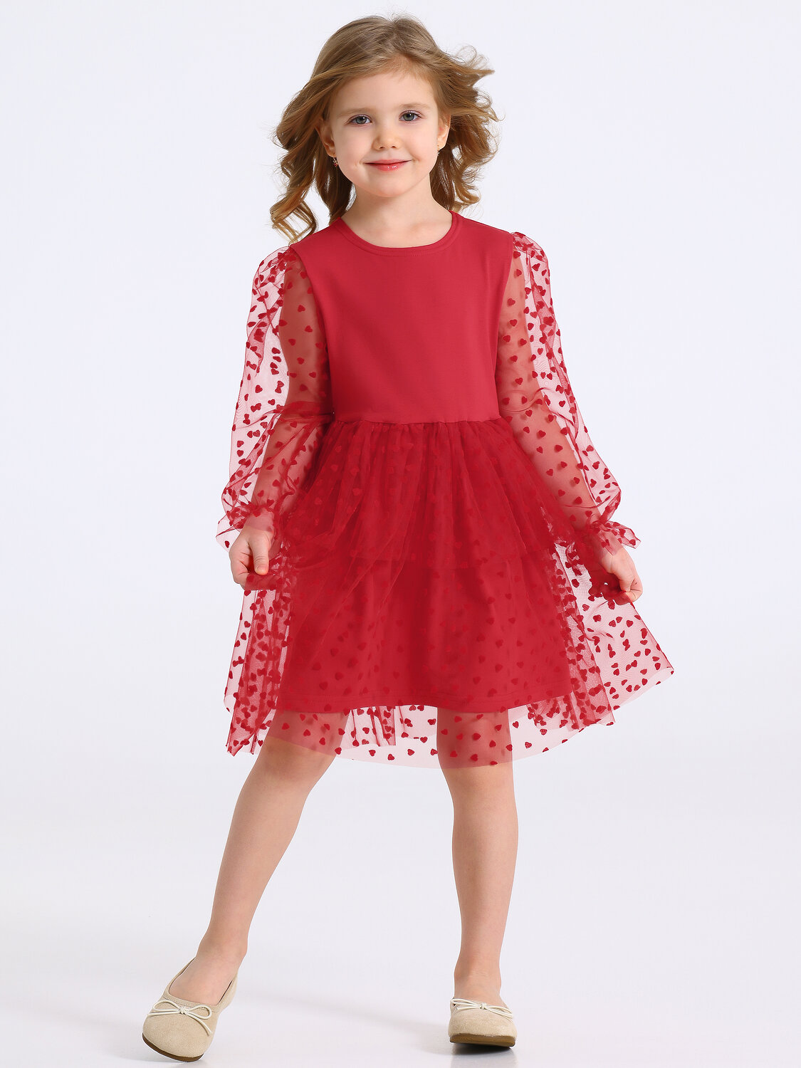 Апрель Платье 575448 1ДПД4957804с красный+сердечки мелкие красный