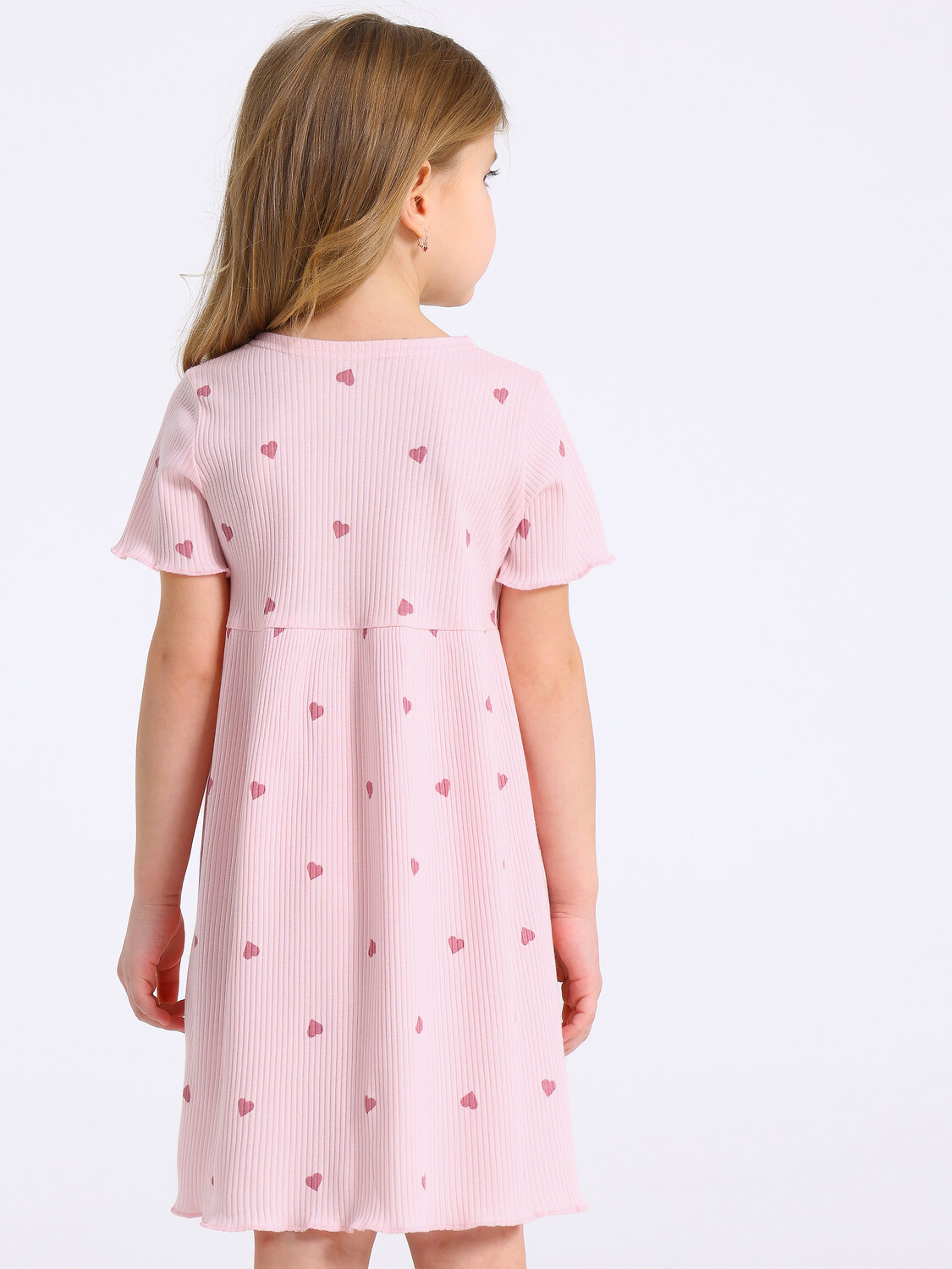 Апрель Платье 575451 1ДПК4967223н розовые сердечки на светло-розовом