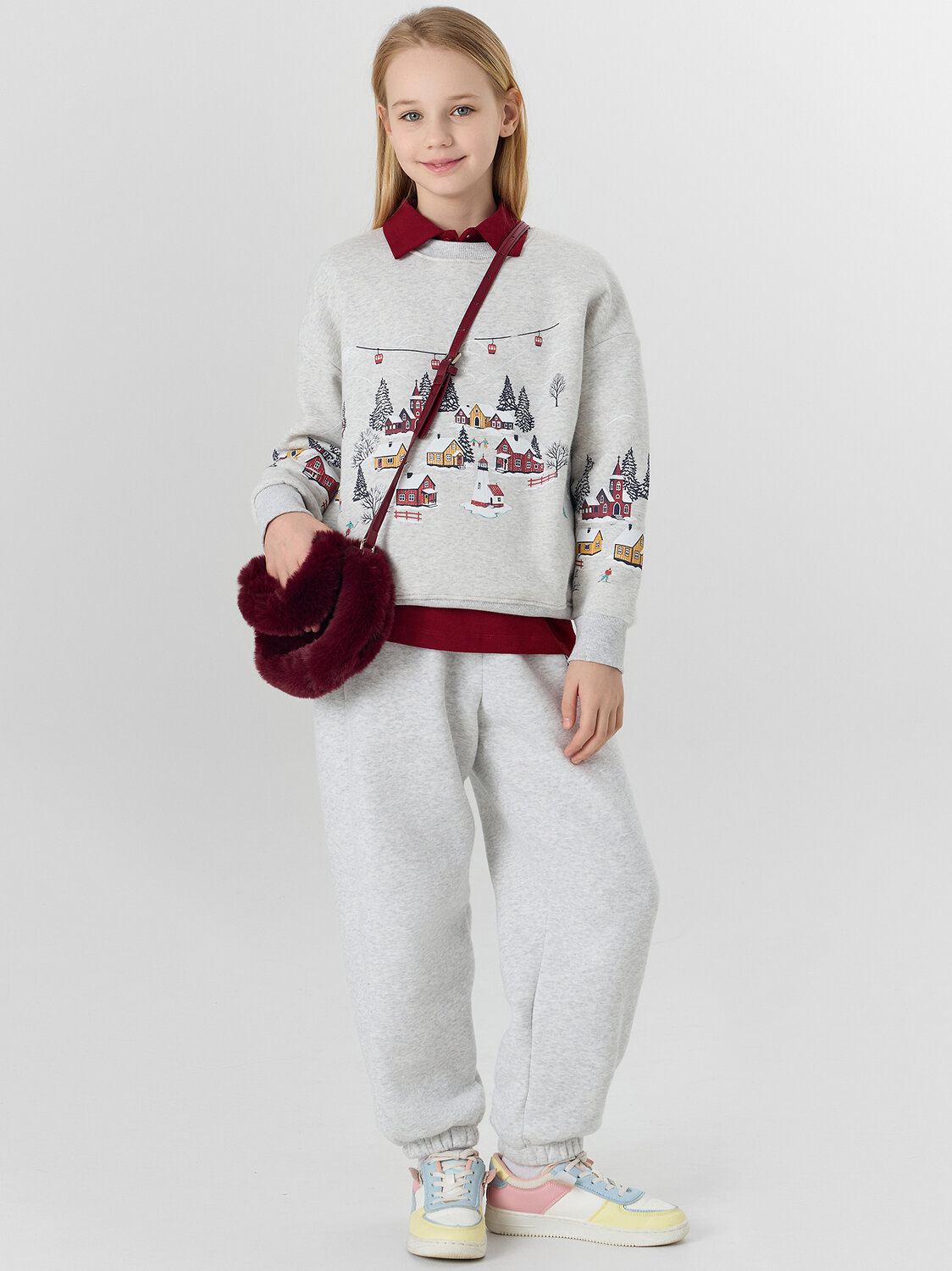 MARK FORMELLE Брюки 575475 187770-1 серый меланж+печать