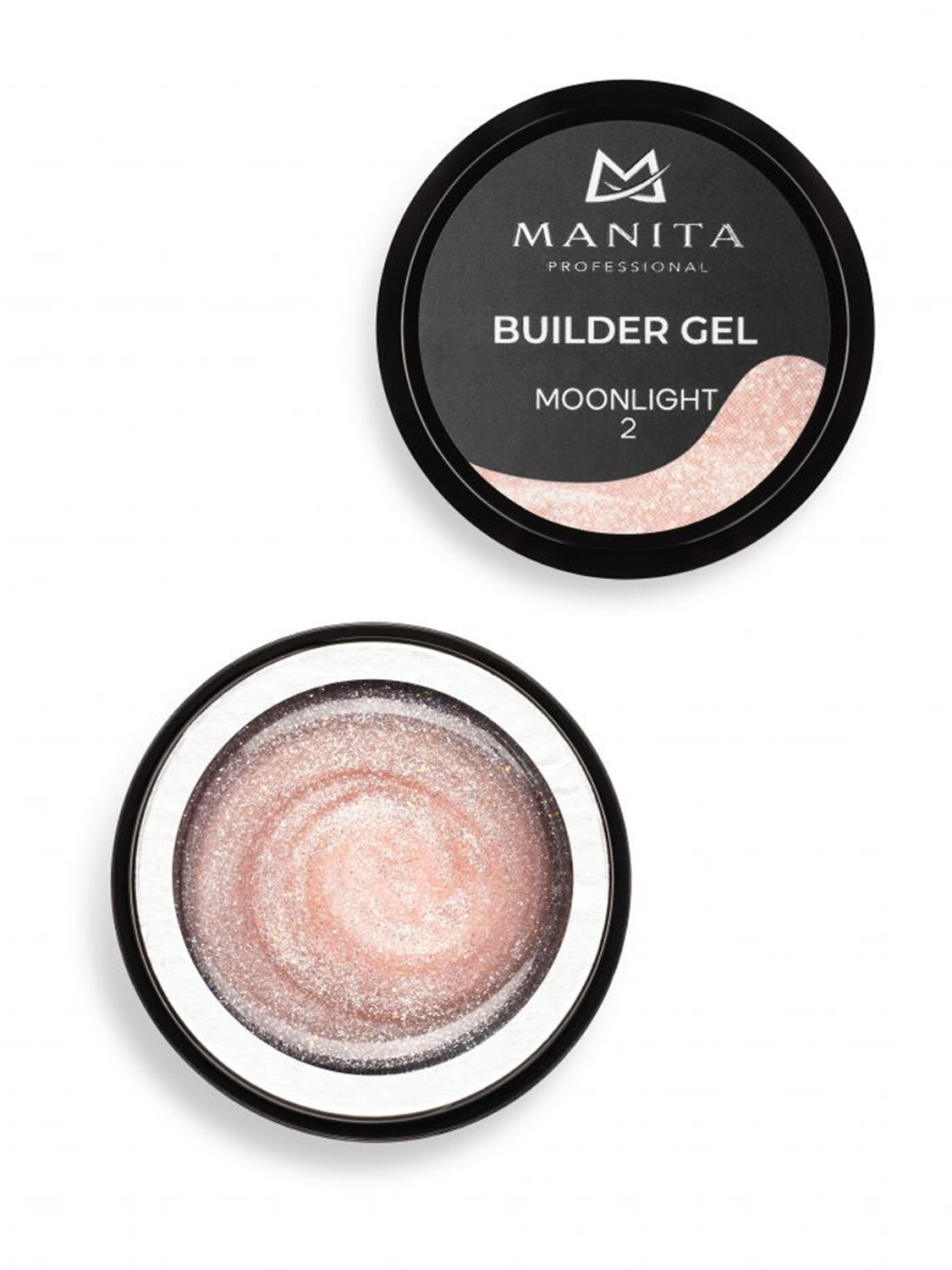 MANITA Гель моделирующий для ногтей с хлопьями юки / Builder Gel Moonlight №02, 15 мл 575765 28225 