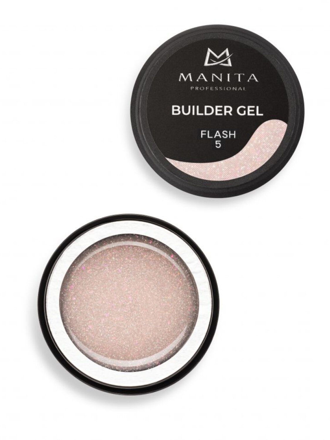 MANITA Гель моделирующий для ногтей с хлопьями юки / Builder Gel Flash №05, 15 мл 575779 28222 
