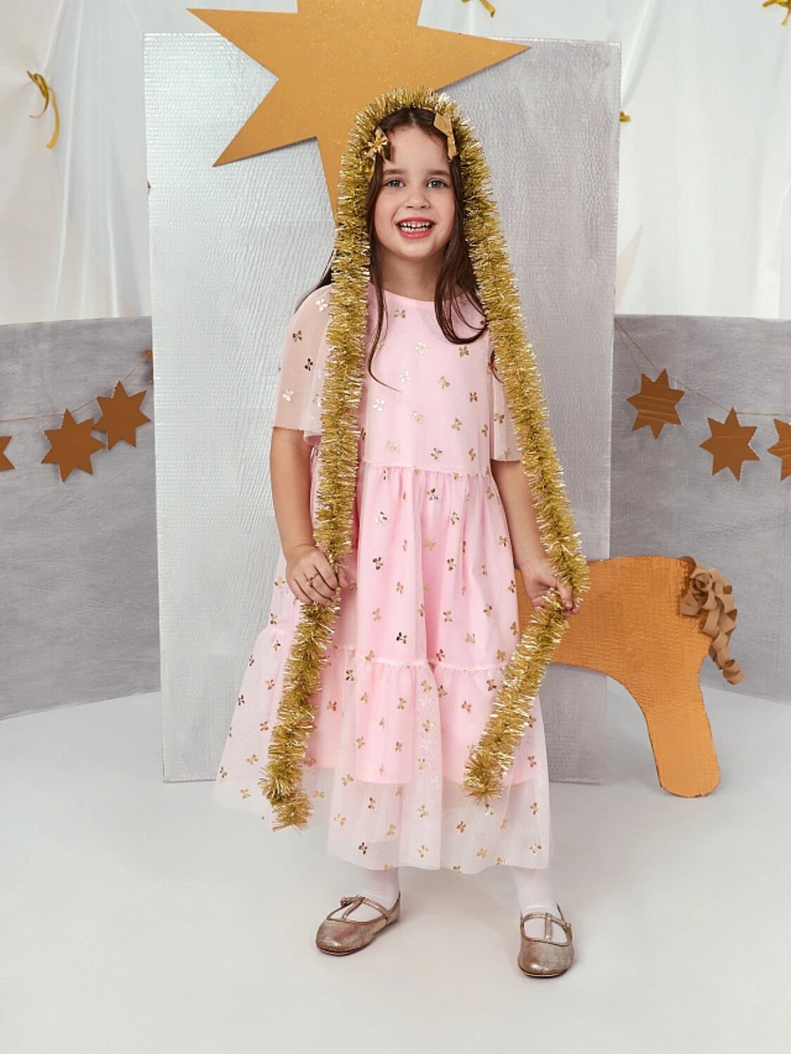 MARK FORMELLE Платье 575965 157806-1 золотые бантики на розовом