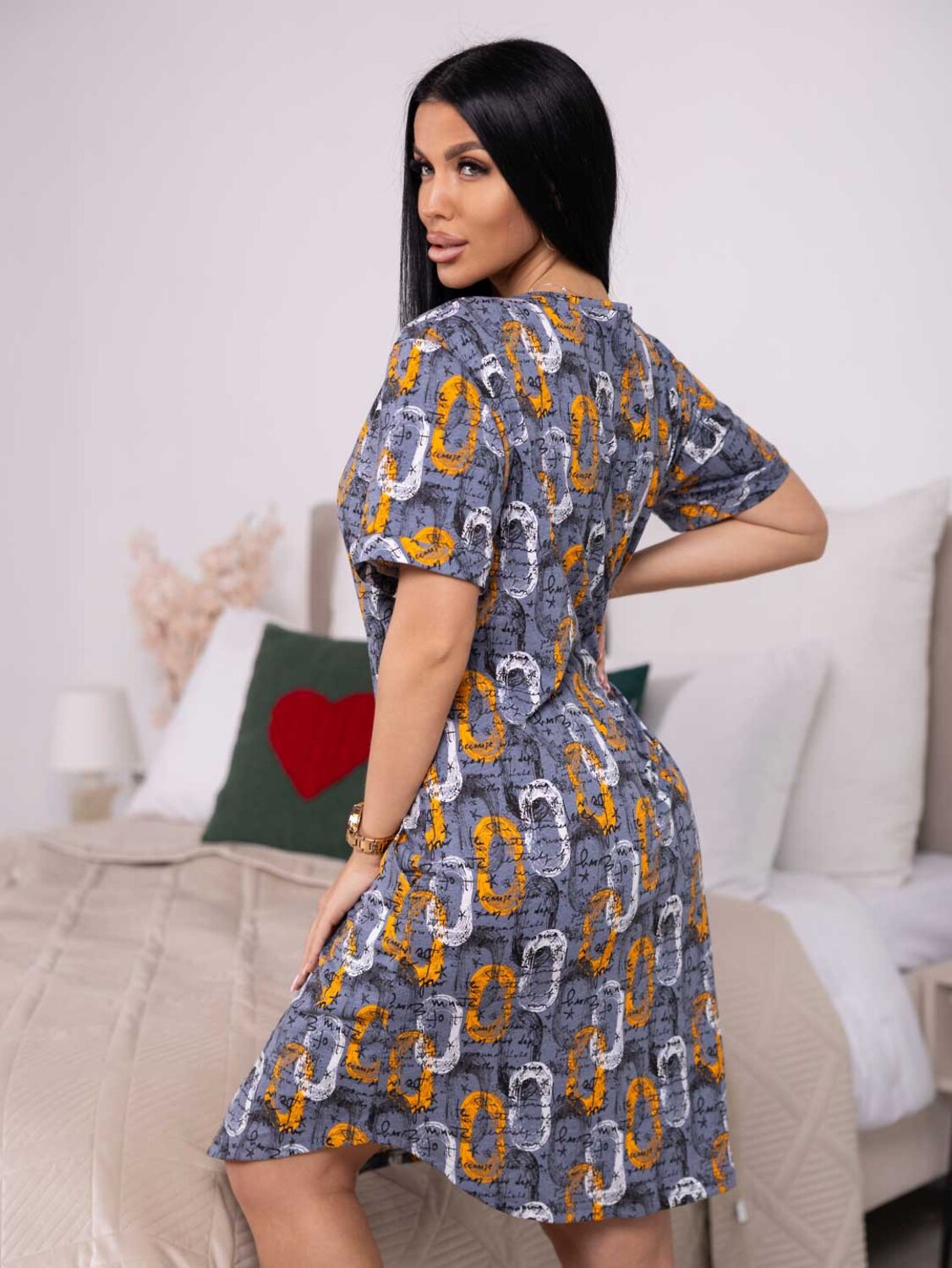 Текс-плюс Халат 575985 НФ-00246183 Серый, оранжевый