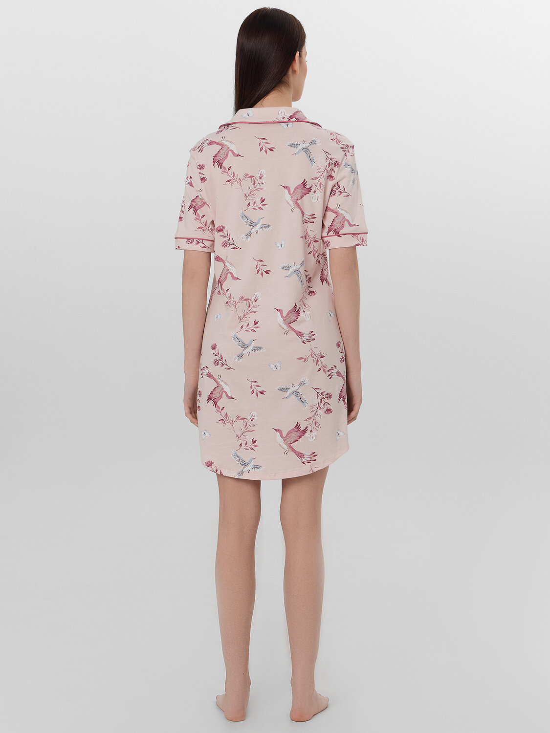 MARK FORMELLE Сорочка 576005 572403 птицы на нежно -розовом