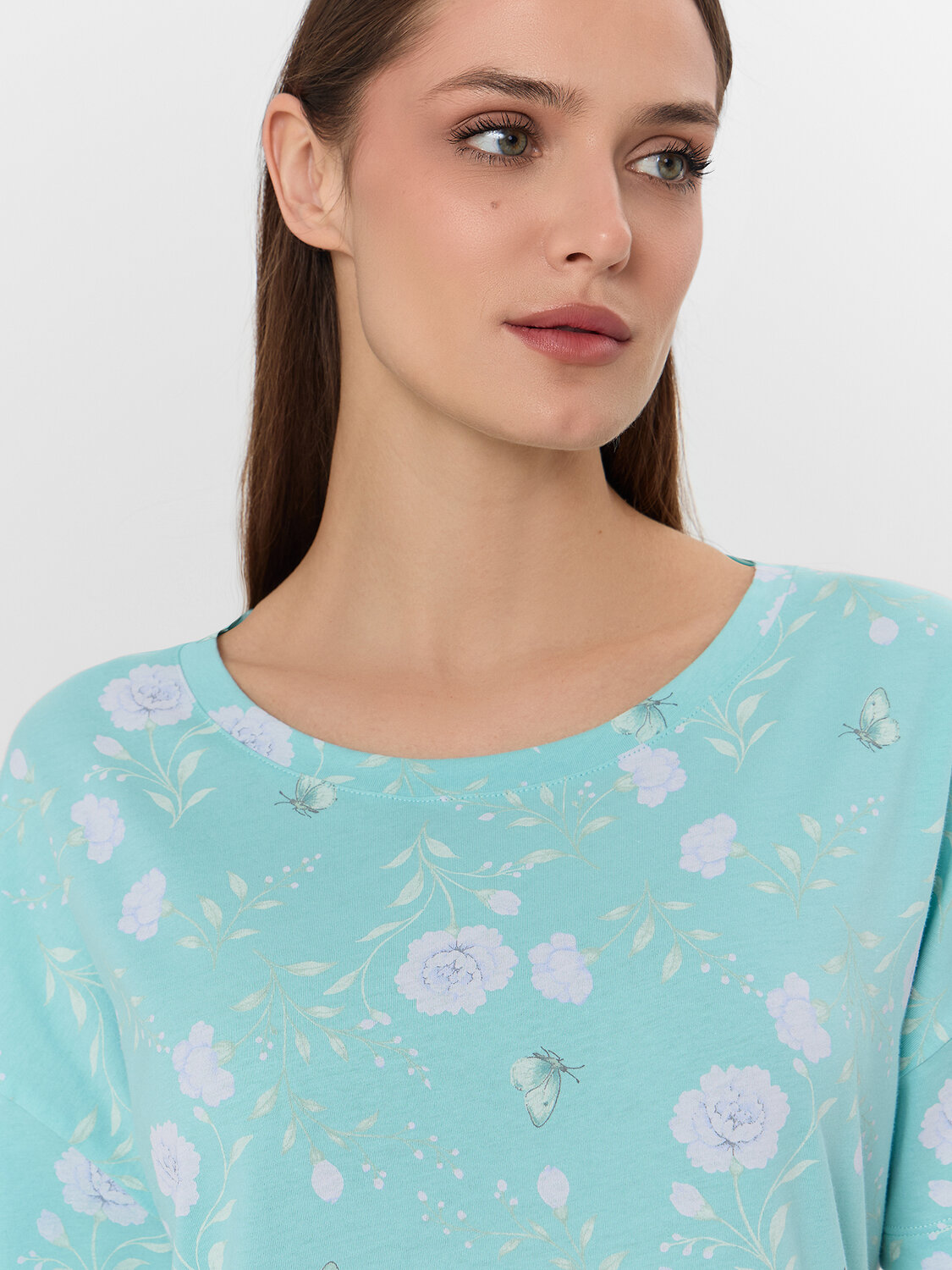 MARK FORMELLE Сорочка 576006 572310 цветы на мятном