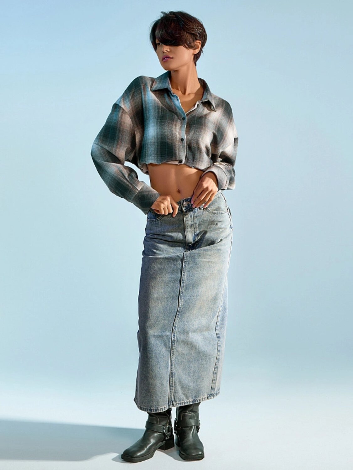 MARK FORMELLE Юбка 576053 2025-2DSK101-1t голубой +тинт