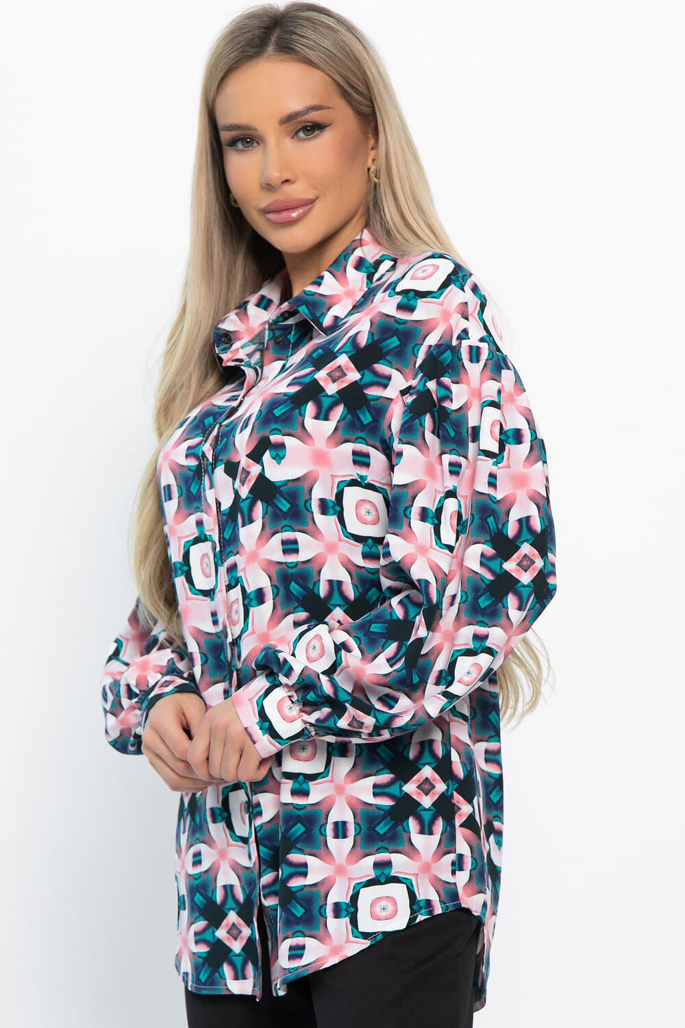 LT Collection Блуза 576070 Б14857-14М бирюзово-розовый