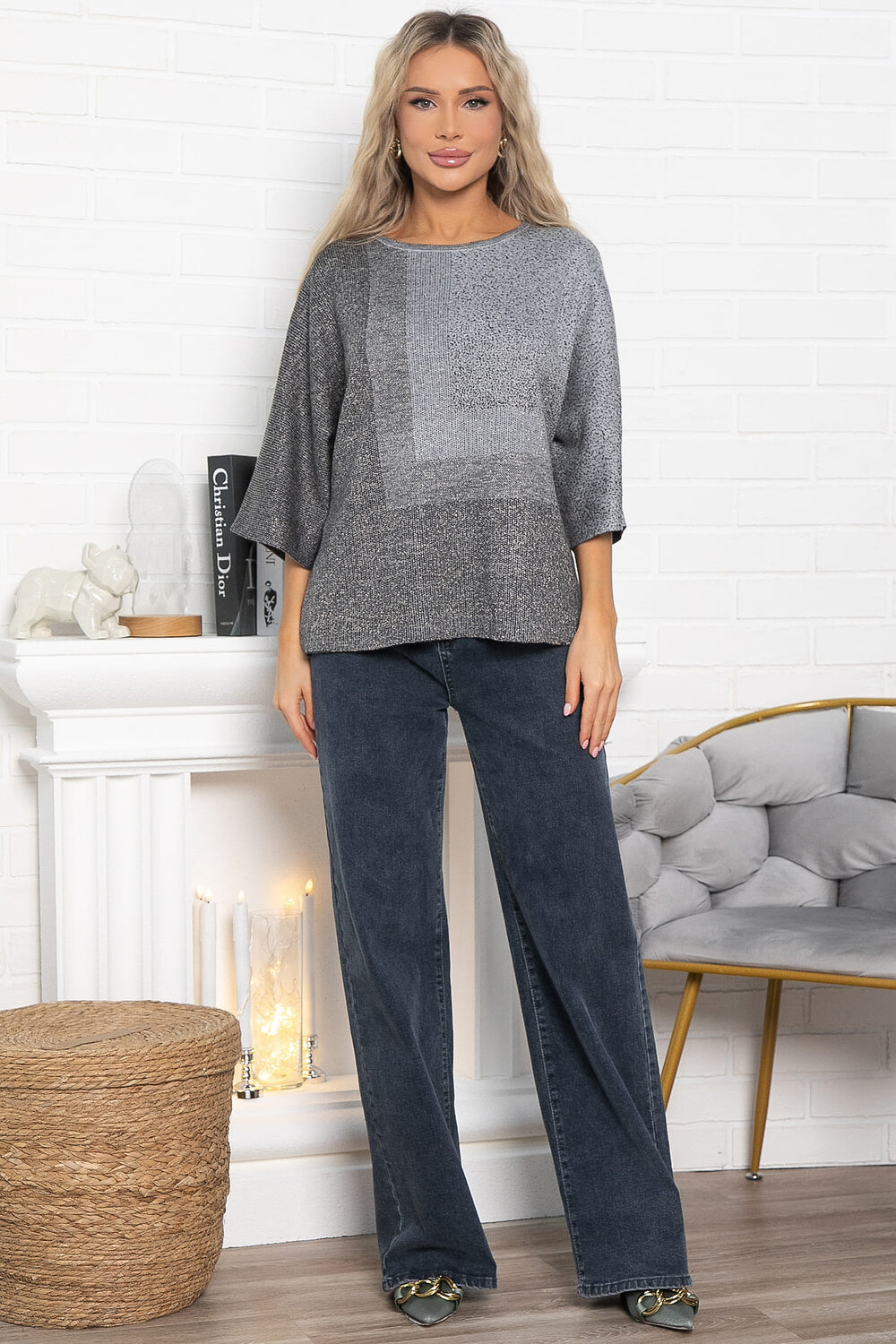 LT Collection Джемпер 576075 Б14999-4М серый