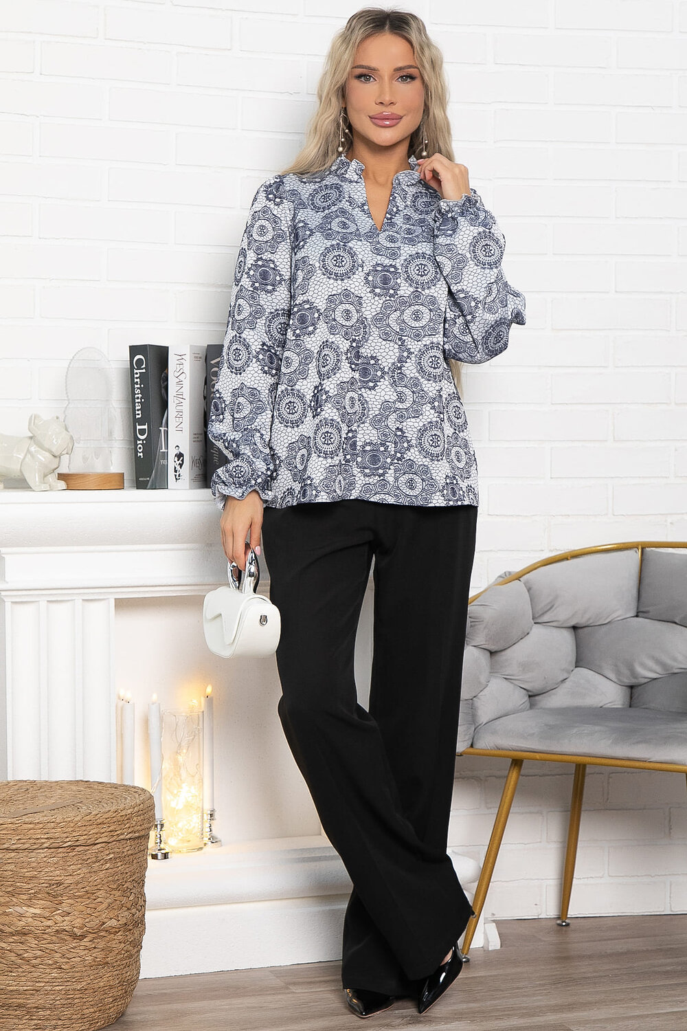 LT Collection Блуза 576081 Б15016-18М серый