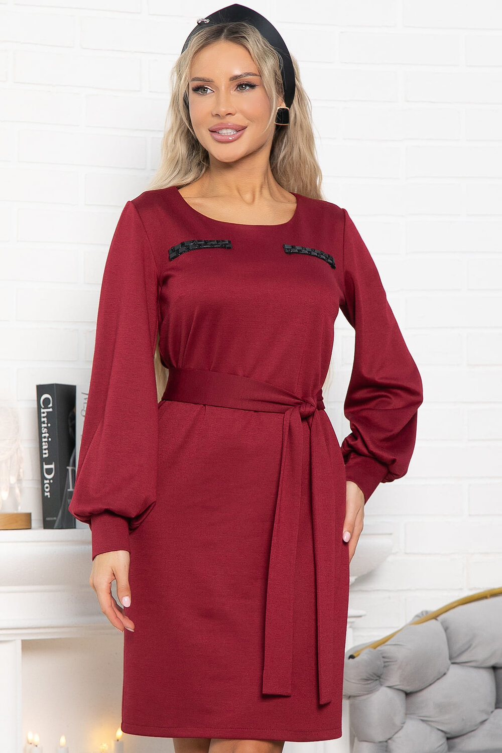 LT Collection Платье 576083 П15012-18М бордовый