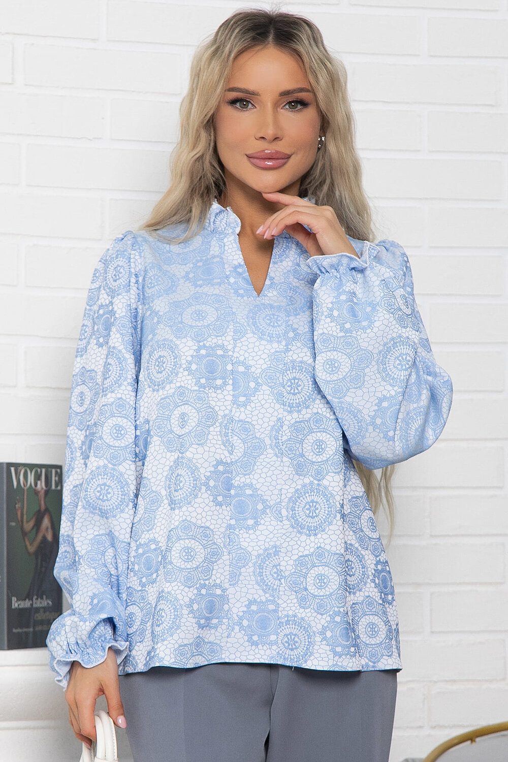 LT Collection Блуза 576084 Б15015-18М голубой