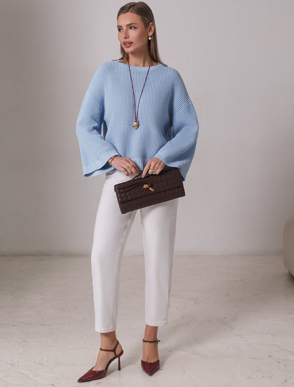 VILATTE Джемпер 576097 D39.379 светло-голубой