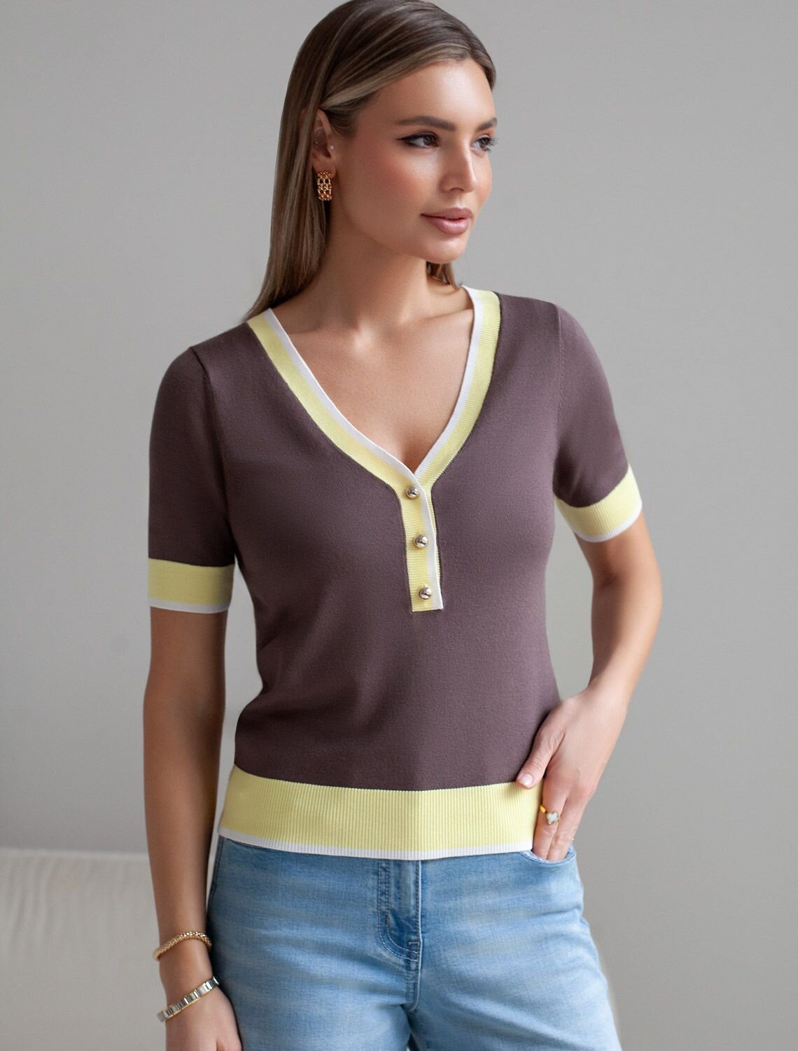 VILATTE Джемпер 576102 D39.387 кофейный