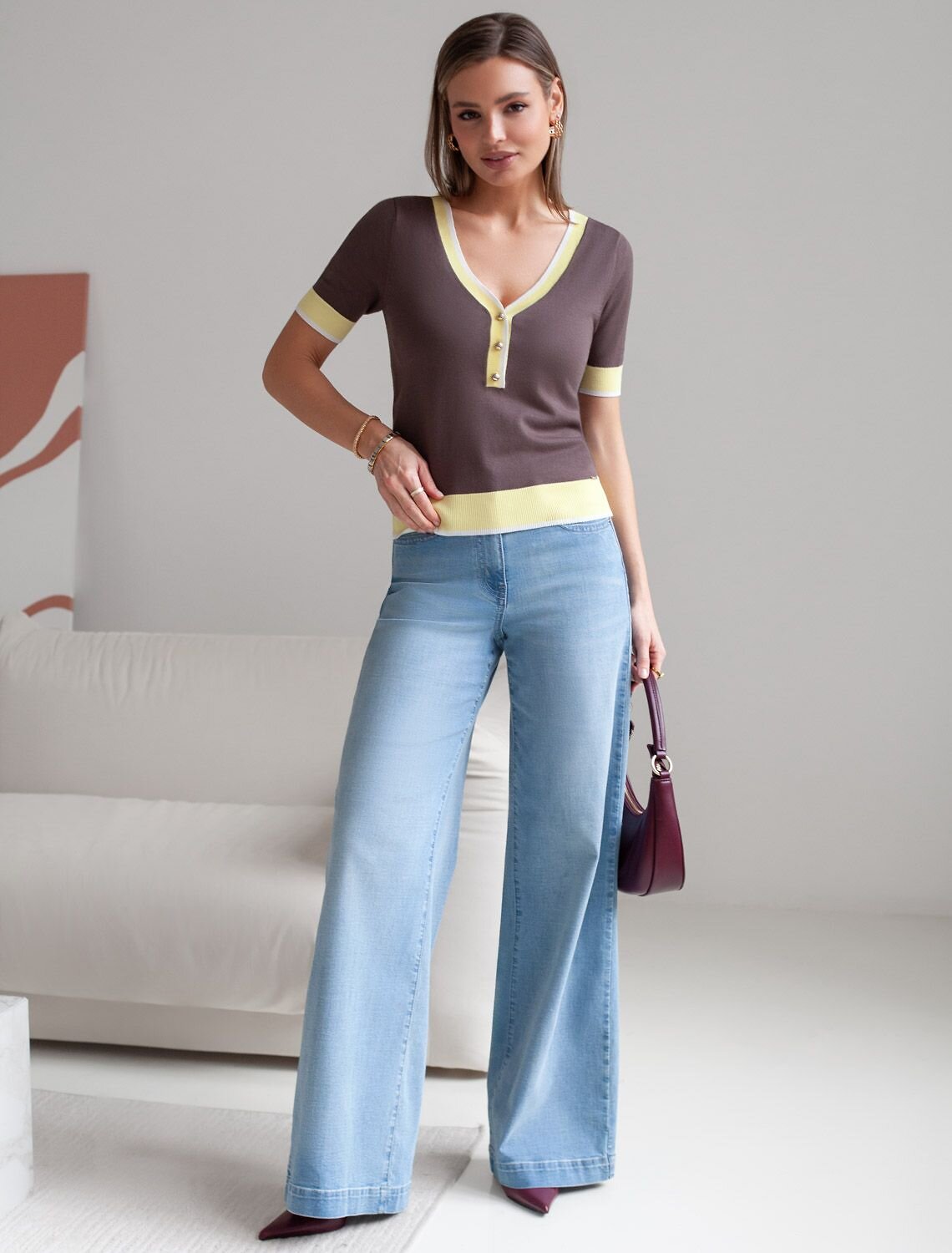 VILATTE Джемпер 576102 D39.387 кофейный