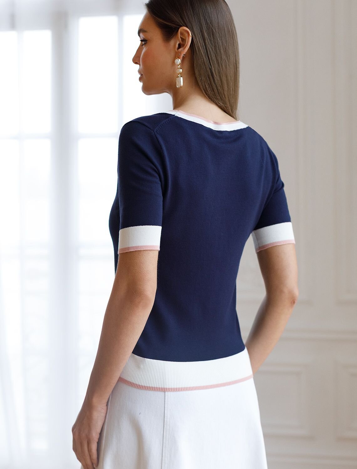 VILATTE Джемпер 576107 D39.387 темно-синий