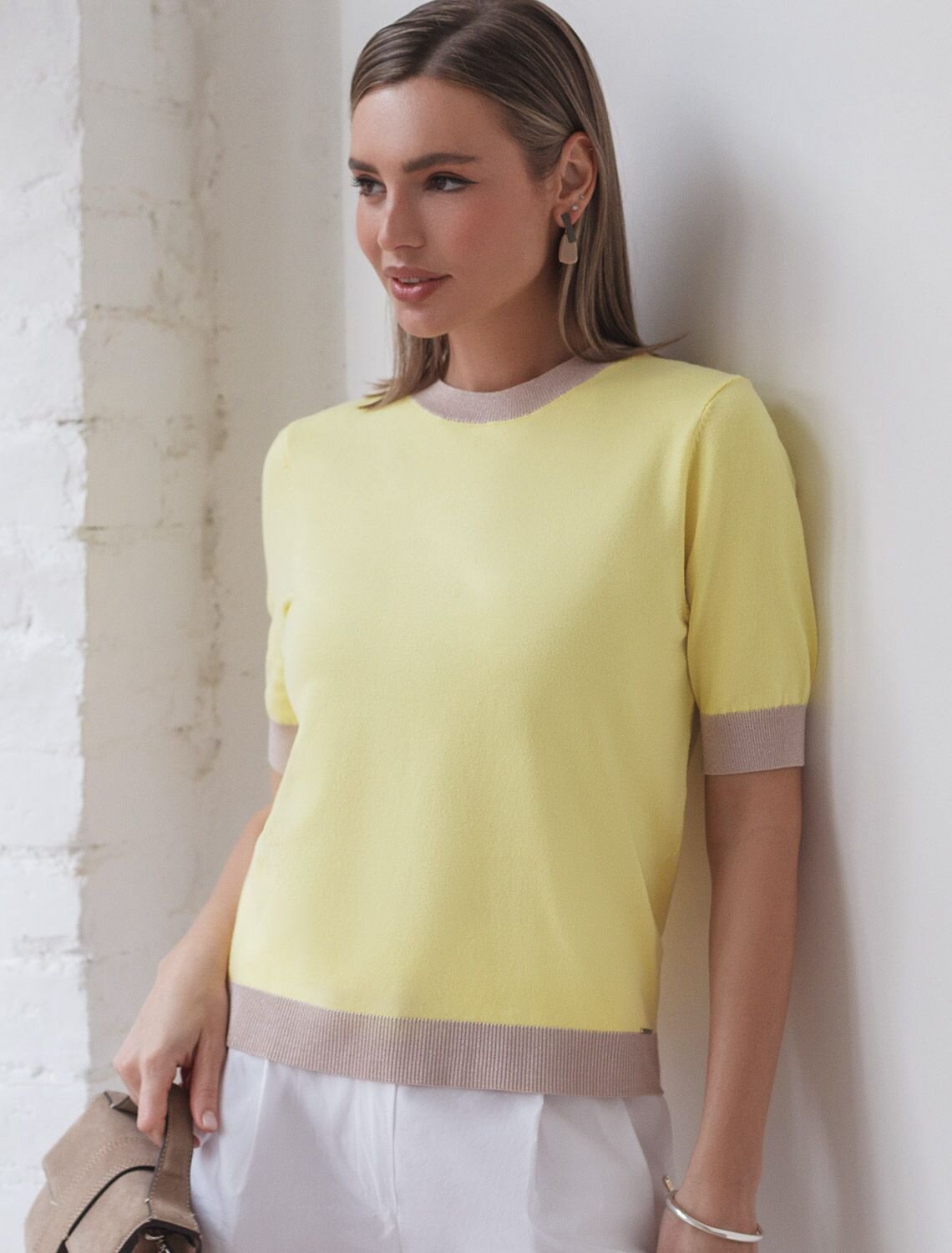 VILATTE Джемпер 576110 D39.388 лимонный