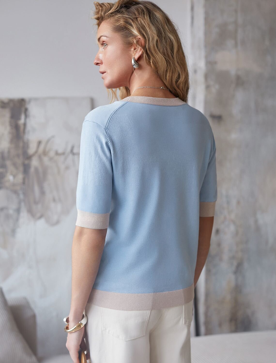 VILATTE Джемпер 576111 D39.388 светло-голубой