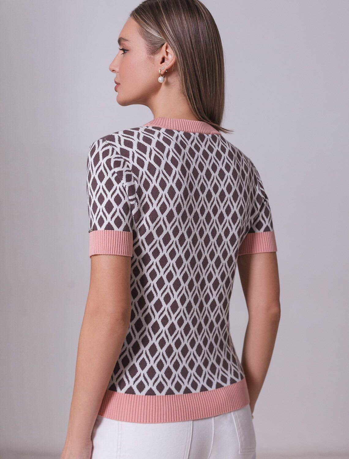 VILATTE Джемпер 576121 D39.402 кофейный-белый