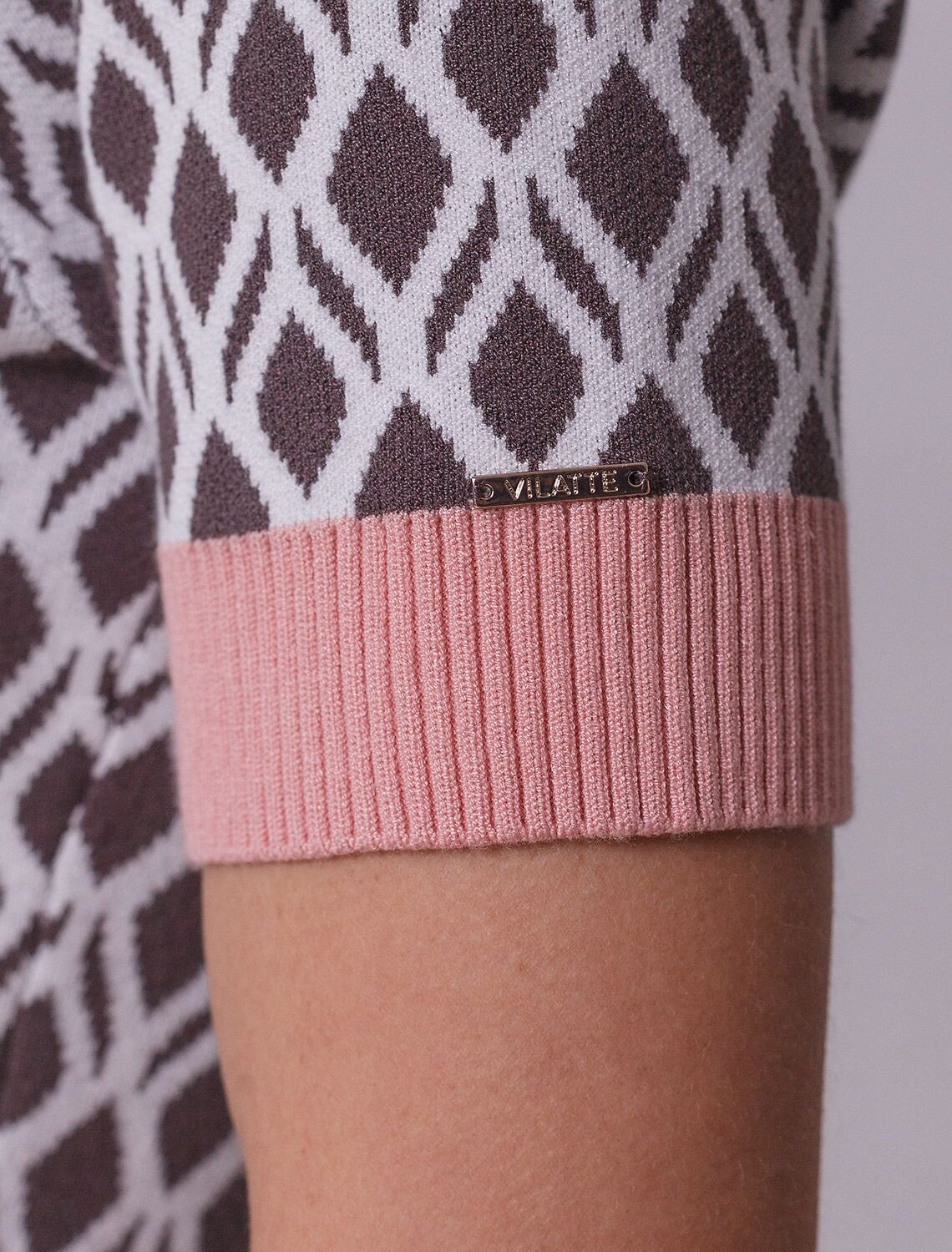 VILATTE Джемпер 576121 D39.402 кофейный-белый