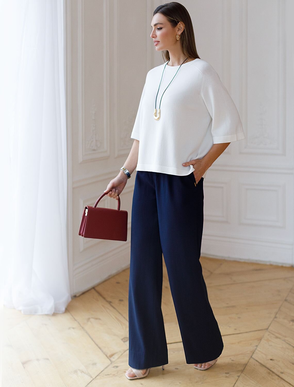 VILATTE Джемпер 576122 D39.403 белый