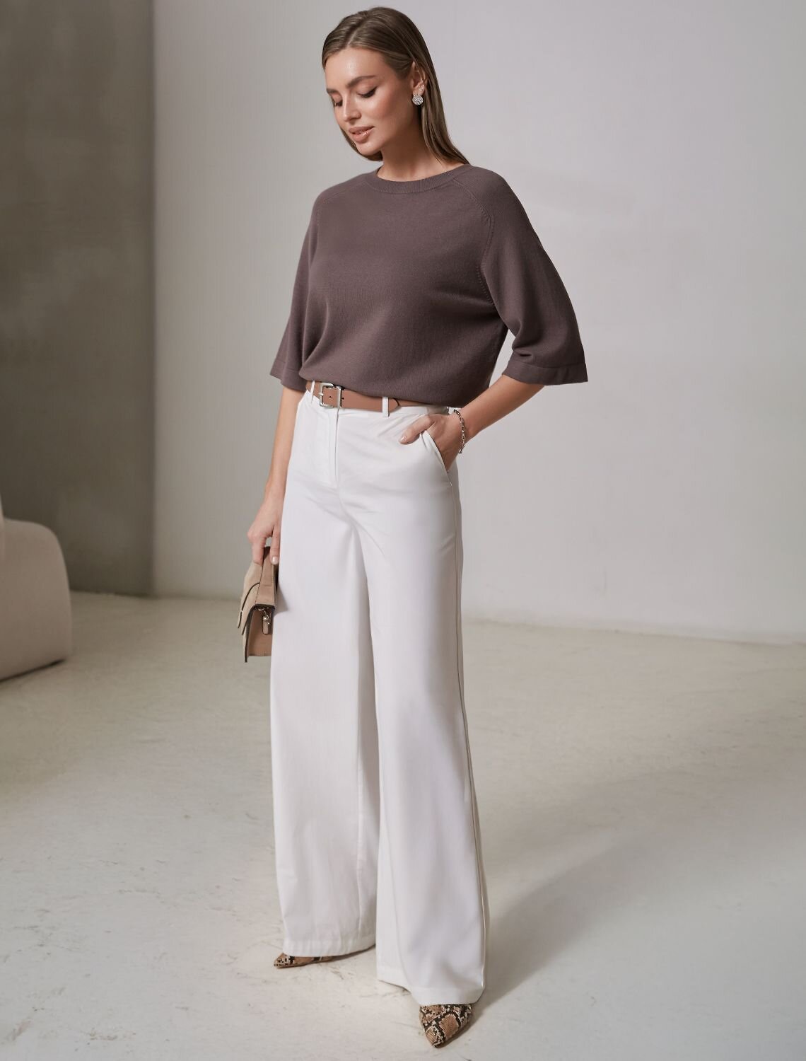 VILATTE Джемпер 576123 D39.403 кофейный