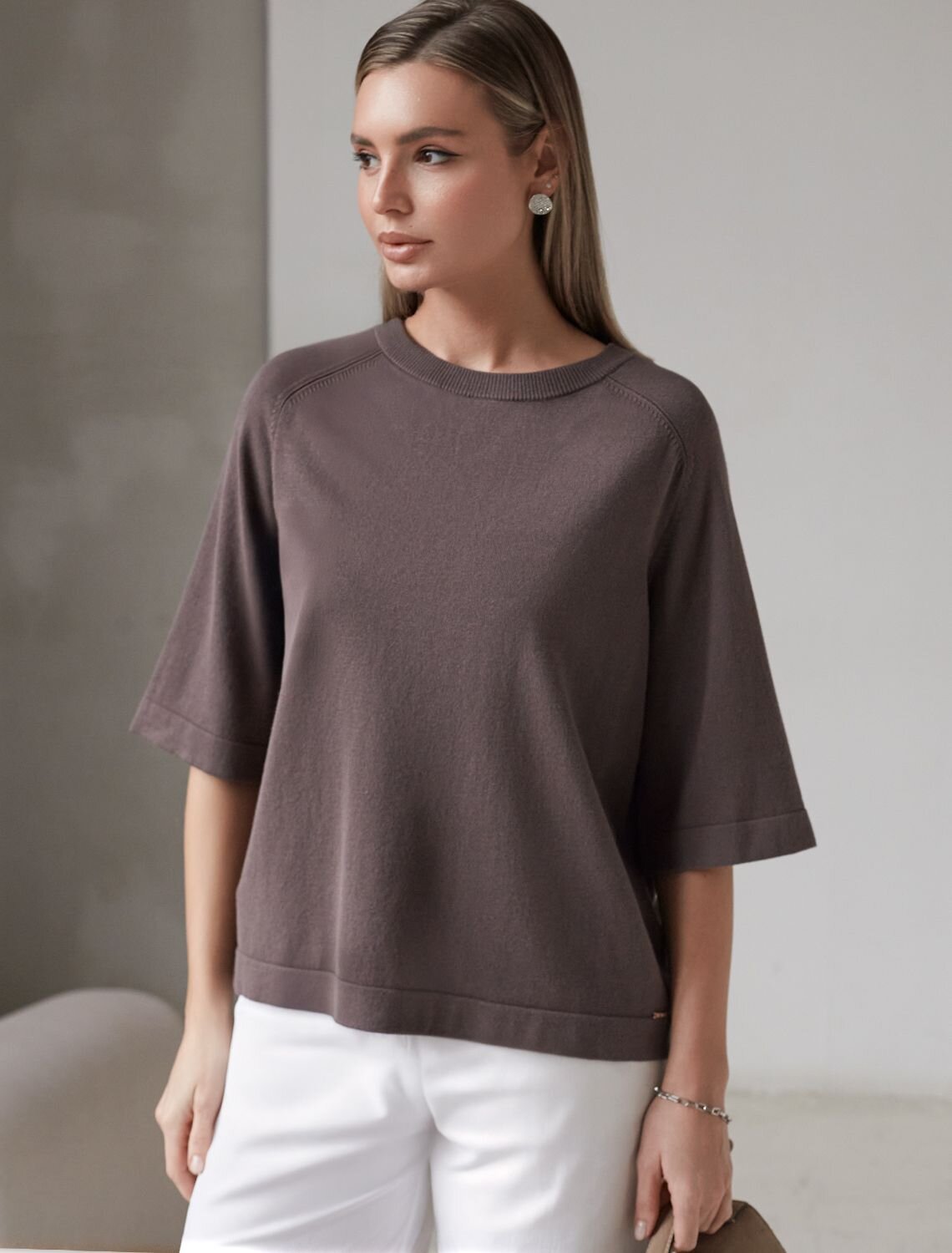 VILATTE Джемпер 576123 D39.403 кофейный