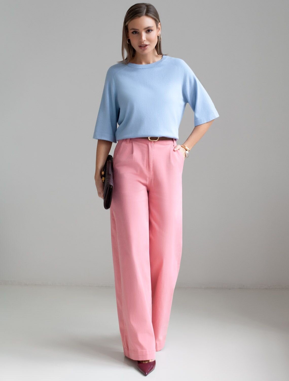 VILATTE Джемпер 576125 D39.403 светло-голубой