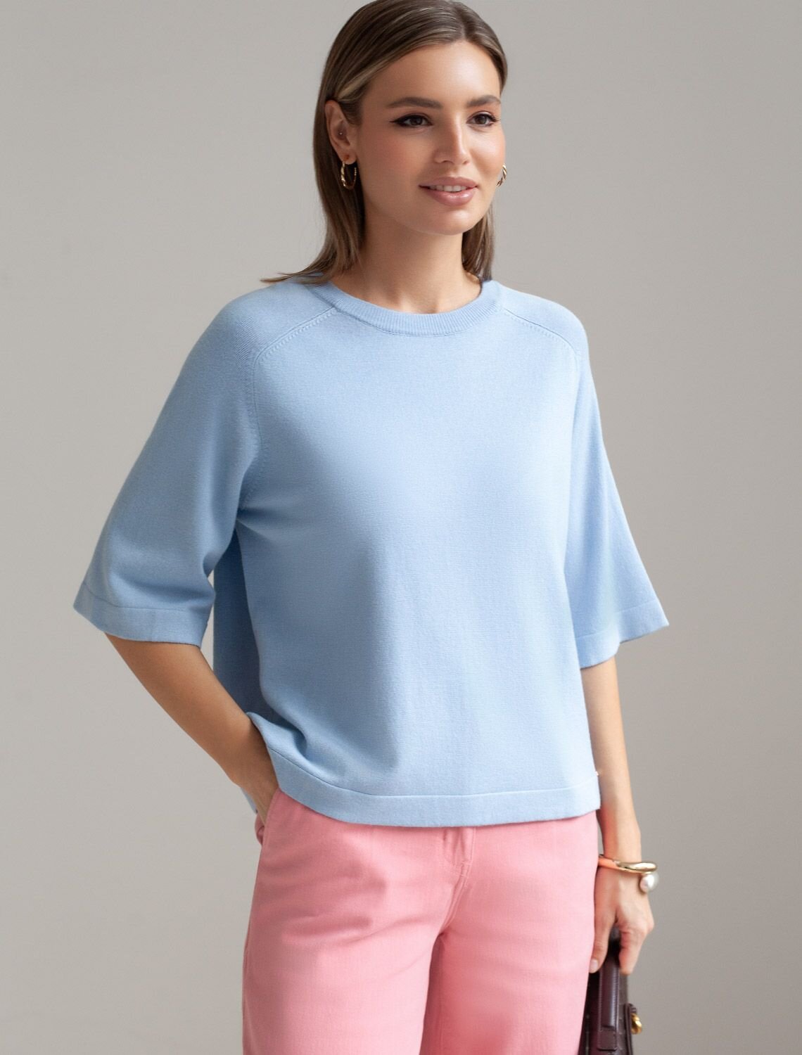 VILATTE Джемпер 576125 D39.403 светло-голубой