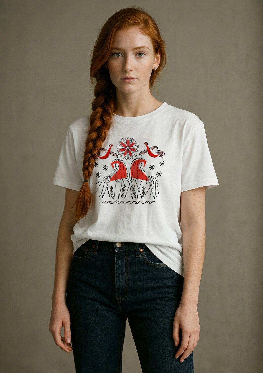 Натали Футболка 576140 8589 белая+мезень