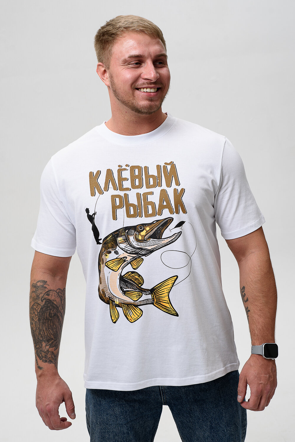 Натали Футболка 576148 8539 белый+рыбак